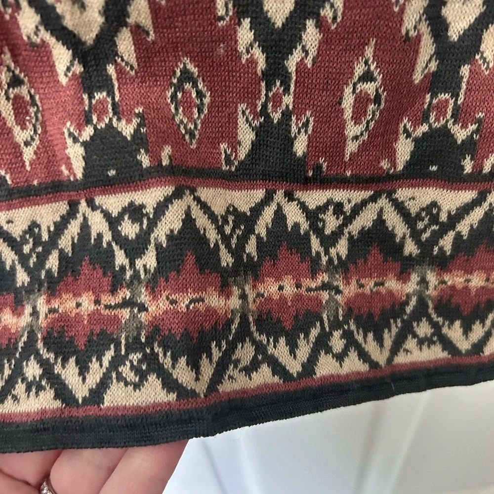 Peruvian Connection Pima Cotton Knit Skirt geometric ikat pattern Size Small - Picture 5 of 13